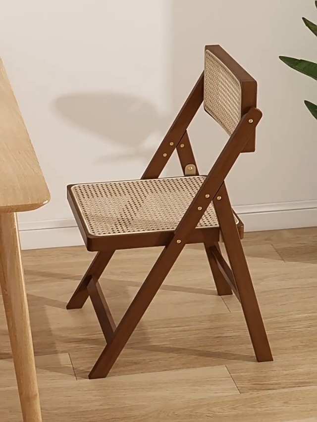 モダニズムデザイン チェア　籐編み　プリミティブモダン Amazon｜Jiza 折り畳み椅子 木製 ダイニングチェア 折りたたみ